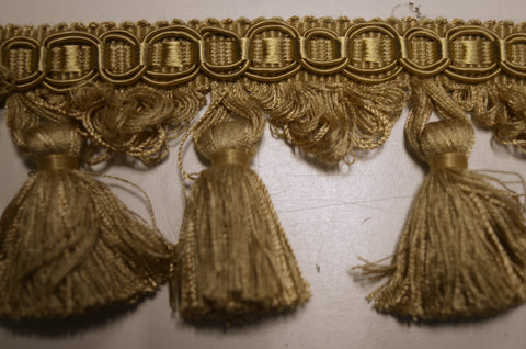 EN100/04 Antique Gold 2.75 inch Classical Elements Tassel Fringe Trim