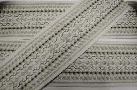Muralla Sage 5 inch Embroidered Europatex Tape Trim