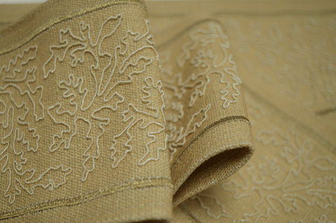 Alicante Beeswax 4.375 inch Embroidered Europatex Tape Trim