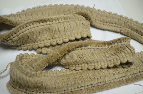7303/434 Jute 1.5 inch Tan Brush Fringe Duralee Trim