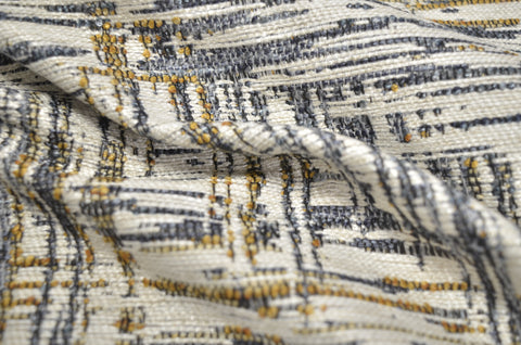 Thatch Gray Gold Contemporary Fabric