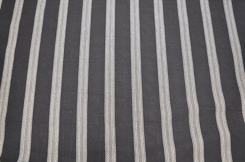 Mosaic Stripe White on Black Laura Kiran Fabric