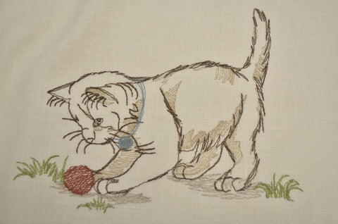 Feline Fine EMB Mocha P Kaufmann Fabric