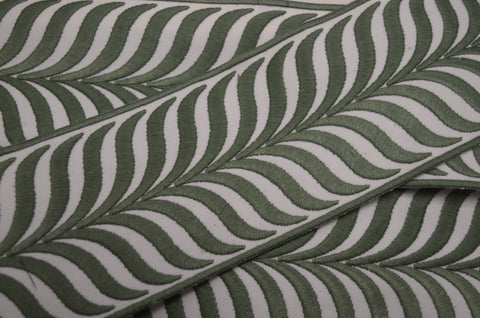 Crest Leaf 3.375 inch Europatex Embroidered Tape Trim