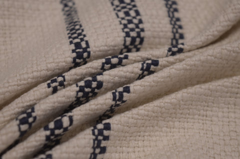 Highlander Slub Stripe Navy Regal Fabric