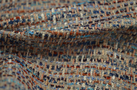 Rushdie Blue Tweed Crypton Fabric