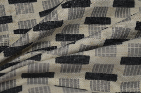 Dash Black Cloud Geometric Upholstery Fabric