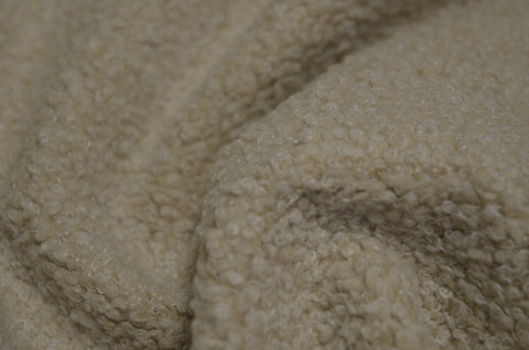 Boucle Bone Micro Curly Faux Fur Fabric