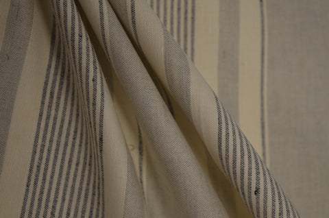 Holland Stripe Smoke Railroaded Multi Width Stripe Fabric