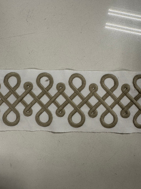 Vocal Coconut Embroidered Fabricut Trim