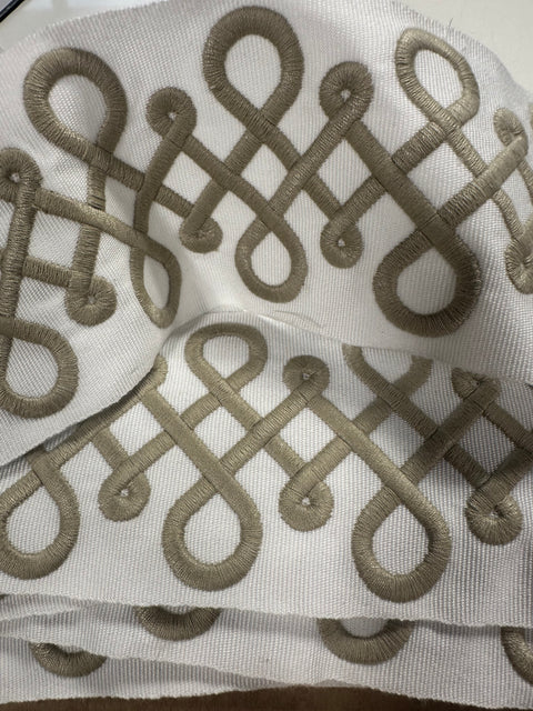 Vocal Coconut Embroidered Fabricut Trim