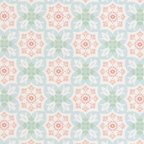 LAH Chloe Aqua/Coral Lillian August by Tempo Fabric