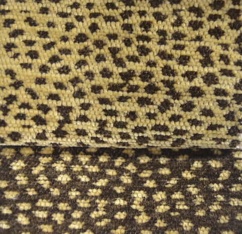 Siamese Nugget/Coffee Reversible Chenille Animal Print Upholstery Fabric
