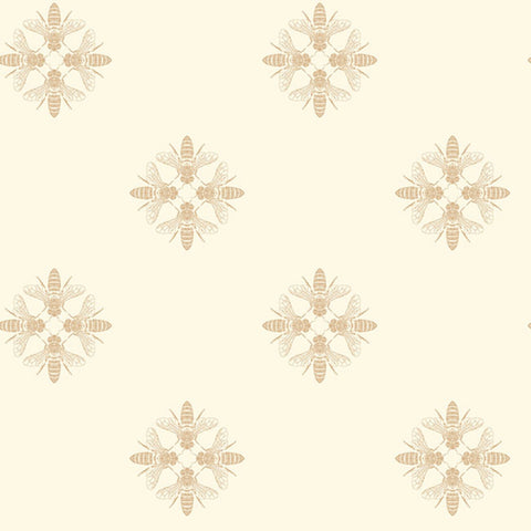ON1641 Gold Cream Honey Bee Wallpaper