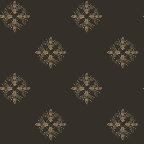 ON1642 Gold Black Honey Bee Wallpaper