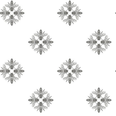 ON1643 Black White Honey Bee Wallpaper