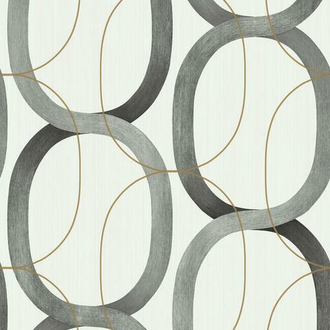 OS4213 Black Gold Interlock Wallpaper