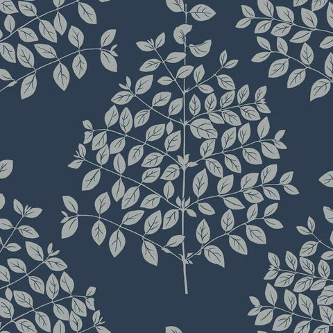 OS4257 Navy Silver Tender Wallpaper