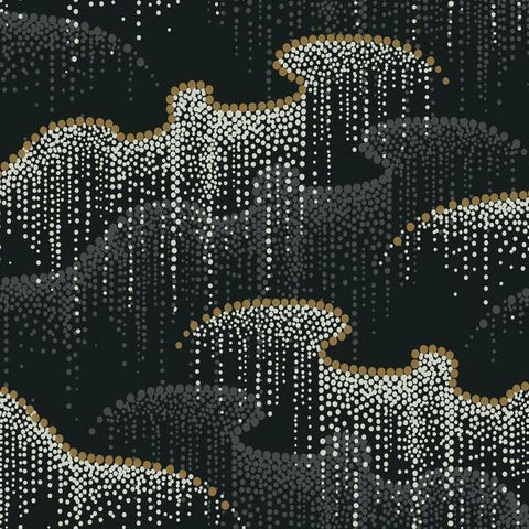 OS4261 Black Moonlight Pearls Wallpaper