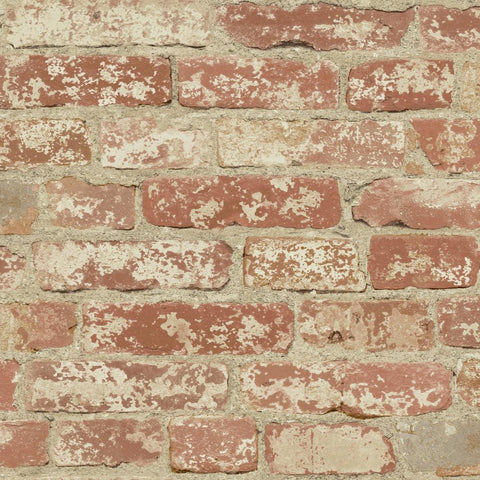 RMK9035WP Stuccoed Red Brick Peel and Stick Wallpaper