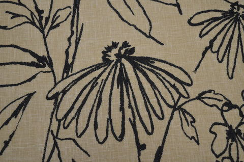 Daisy Black Tan Covington Fabric