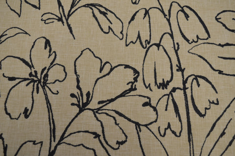 Daisy Black Tan Covington Fabric