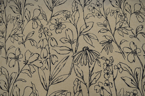 Daisy Black Tan Covington Fabric