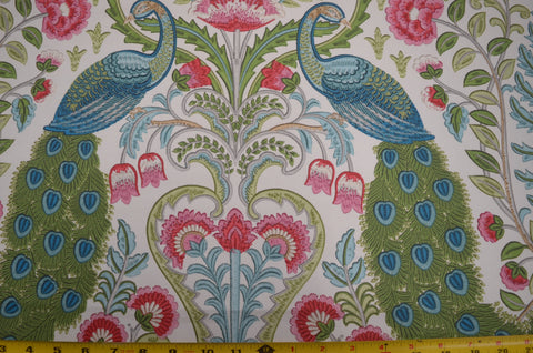 Winthrop Spring Peacock Floral Damask Covington Fabric