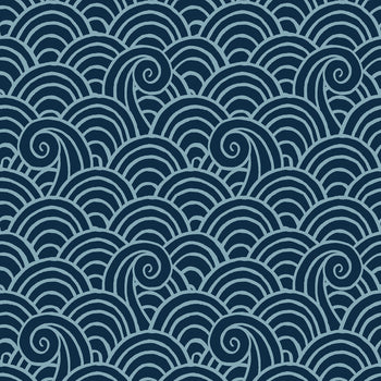 4081-26305 Alorah Navy Wave Wallpaper