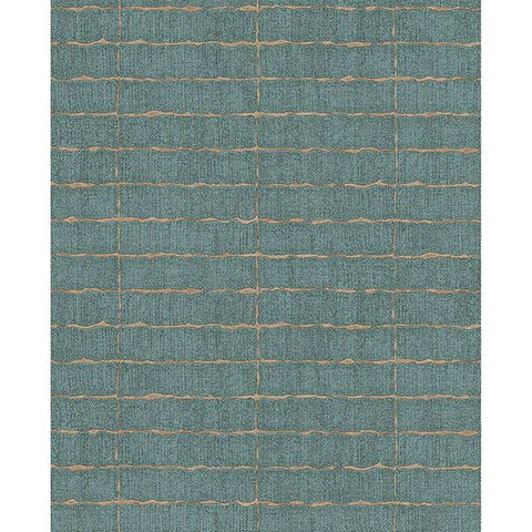 376071 Batna Teal Brick Wallpaper