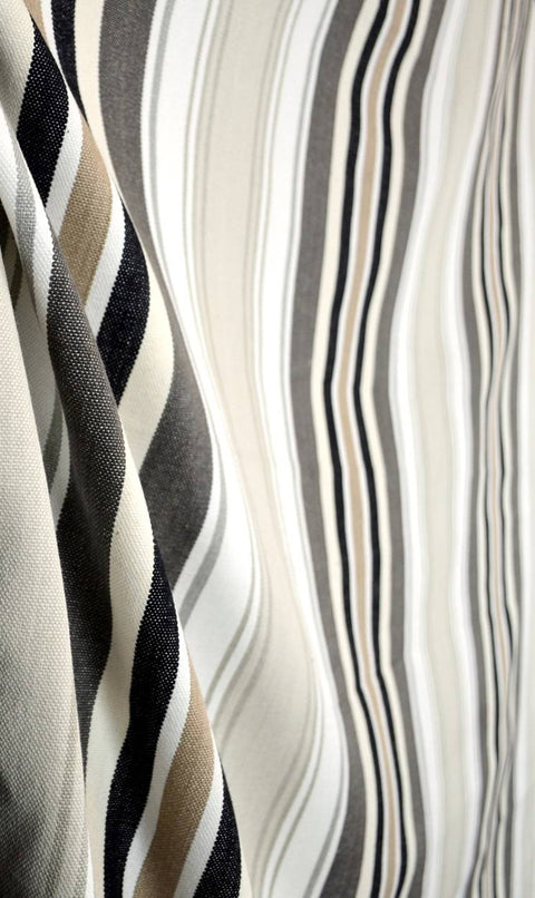 D3008 Bridgewater Charcoal Stripe Fabric