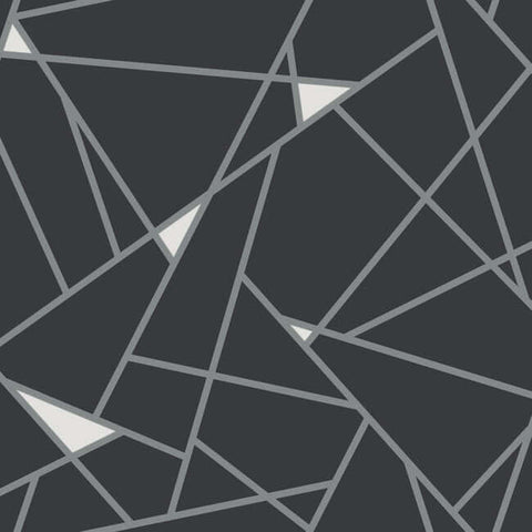 BW3985 Black Silver Prismatic Wallpaper