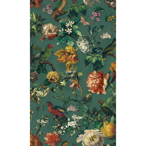 307305 Claude Teal Floral Wallpaper