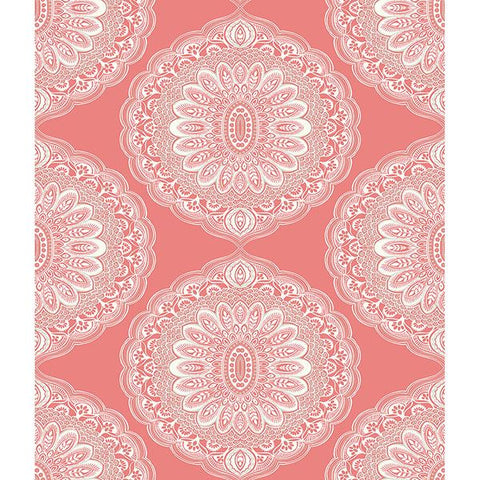 3117-12305 Bolinas Coral Medallion Wallpaper