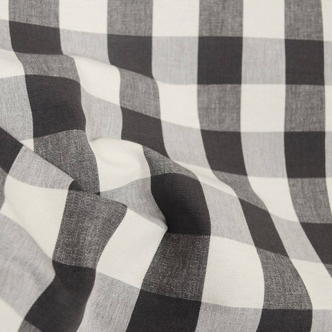 Lyme Charcoal Check Plaid Fabric