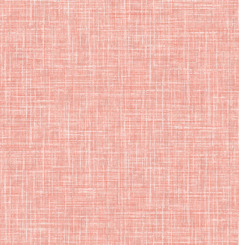 4081-26355 Emerson Coral Faux Linen Wallpaper