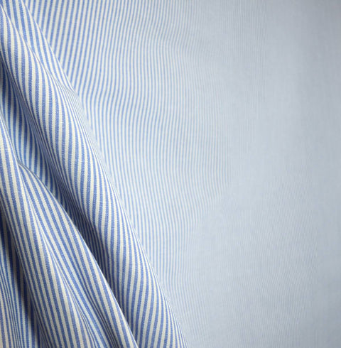 Blue Pin Stripe Fabric DE71 Essex Sky Roth