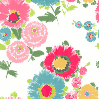 4081-26326 Essie Pink Painterly Floral Wallpaper