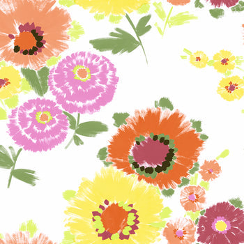 4081-26323 Essie Yellow Painterly Floral Wallpaper