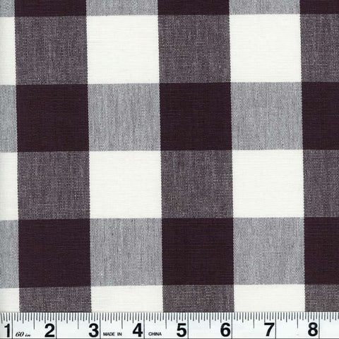 Lyme Charcoal Check Plaid Fabric