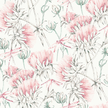 2973-90405 Mariell Pink Dragonfly Wallpaper