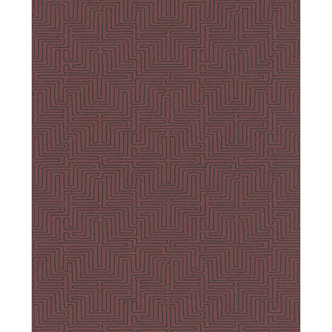 376061 Kairo Maroon Geometric Wallpaper