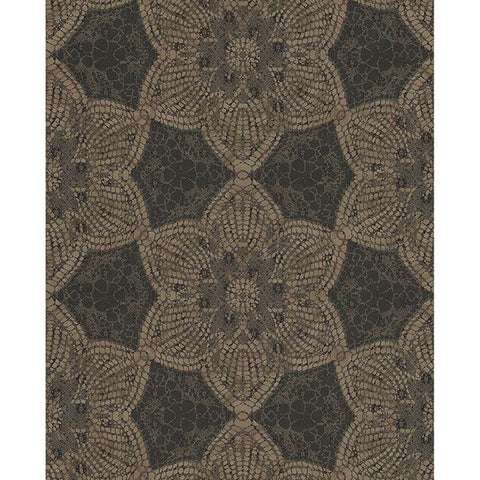 376050 Seychelles Brown Medallion Wallpaper