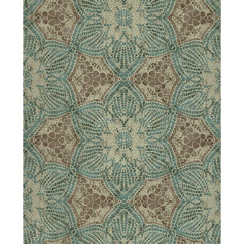 376052 Seychelles Teal Medallion Wallpaper