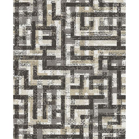 376011 Tebessa Black Geometric Wallpaper