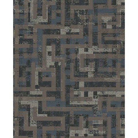 376013 Tebessa Dark Brown Geometric Wallpaper