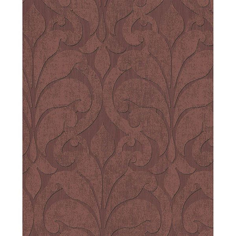 376002 Vallon Maroon Damask Wallpaper