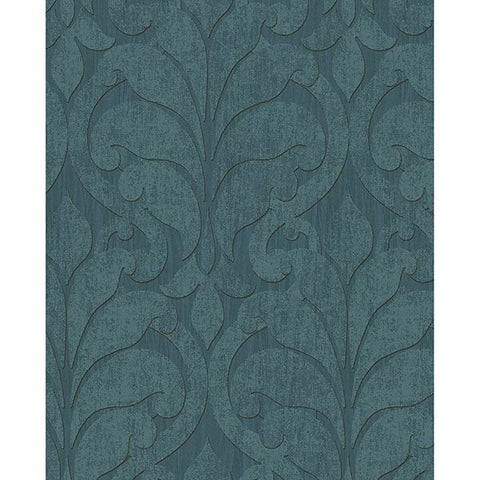 376003 Vallon Teal Damask Wallpaper