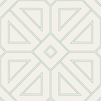 2973-87373 Voltaire Green Beaded Geometric Wallpaper