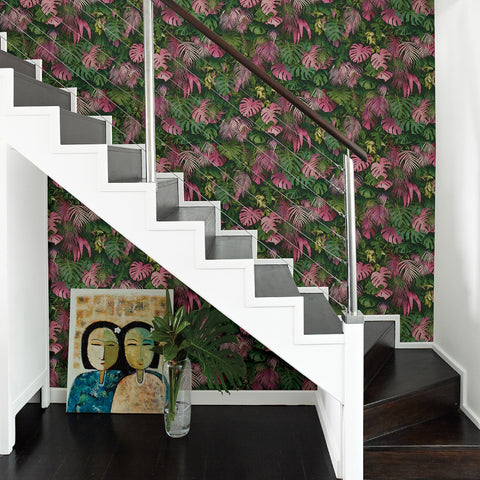 2979-37280-1 Luana Pink Tropical Forest Wallpaper